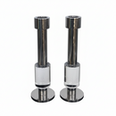 Modern Crystal & Chrome Candle Holder Pair