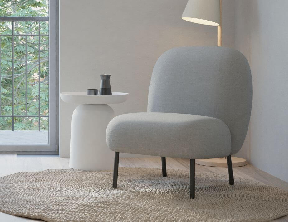 Moulon Cloud Grey Chaise Lounge Chair