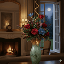 Murano Style Green and Gold Aventurine Tall Vase