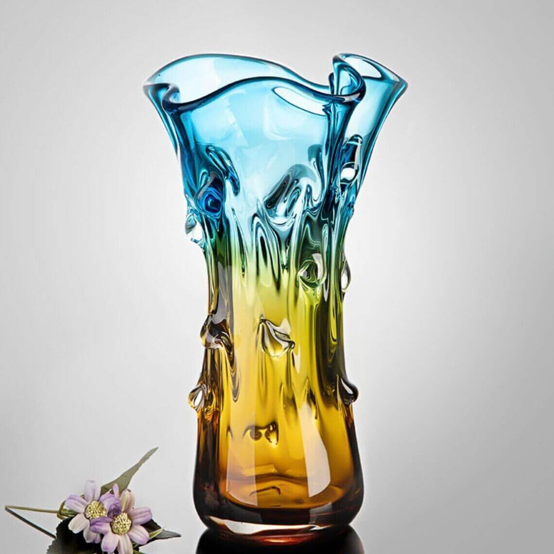 Natalie Hand Blown Murano Style Glass Vase