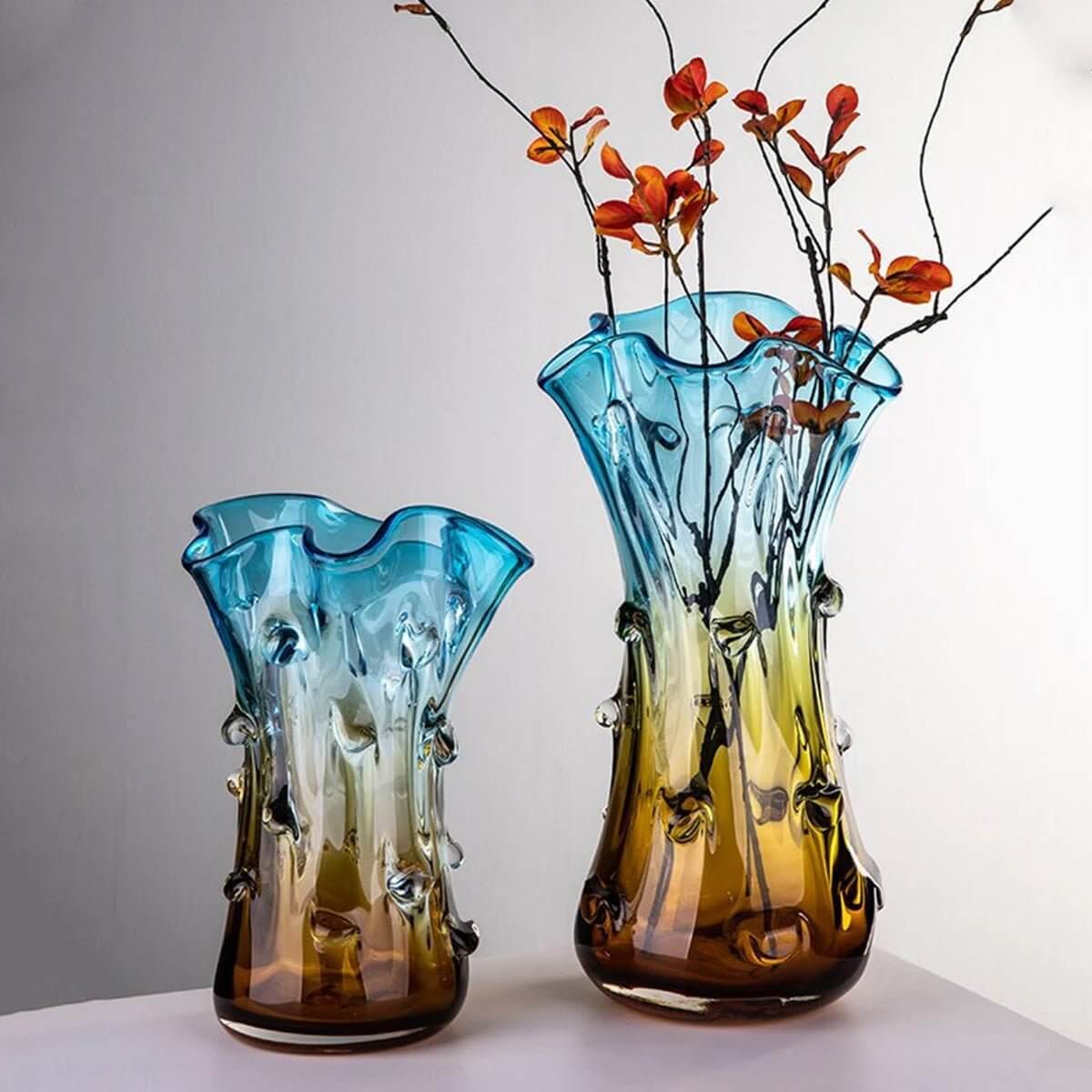 Natalie Hand Blown Murano Style Glass Vase