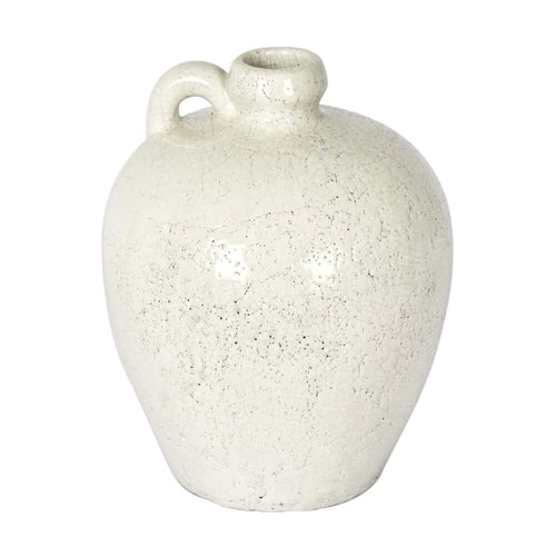 Nava Round Modern White Terracotta Jug