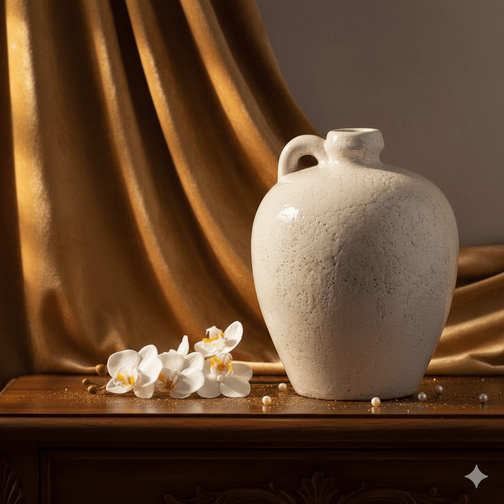 Nava Round Modern White Terracotta Jug
