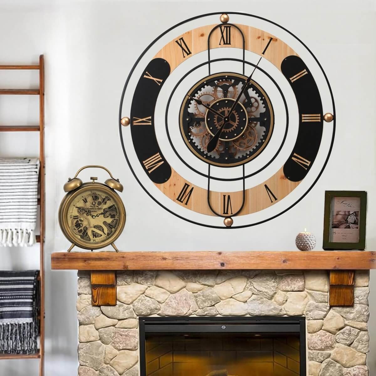 Newton Bell Copper Exposed Gear Clock 25cm