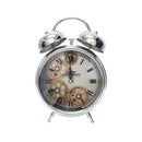 Newton Bell Silver Exposed Gear Clock 25cm