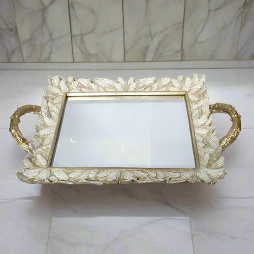 Nordic Mirror Tray Vintage Rectangle Golden Mirror Tray
