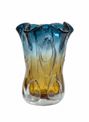 Oceanic Ombre Handblown Art Glass Vase
