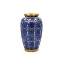 Oriental Midnight Blue Gold Ceramic Vase