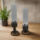 Ornate Rustic Gold Arabesque Candlesticks