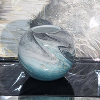 Marble Glass Vase Elegant Grey Marble Effect Vase 28cm