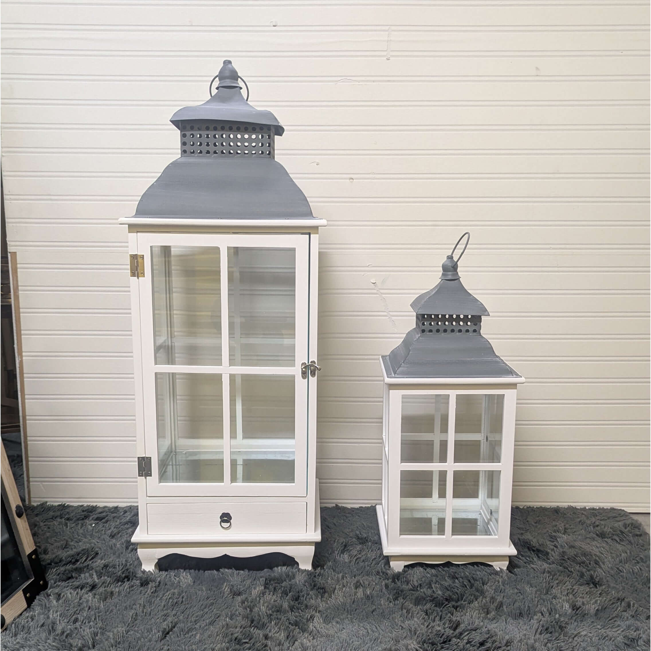 Tall Decorative Rustic Extra Large Lantern Set