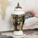 Modern White and Gold Ombre Ginger Jar