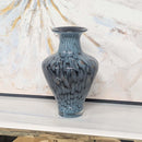 Modern Artisan Glazed Vase Green Gold Black