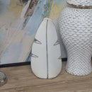 Modern White Ceramic Leaf Sculpture