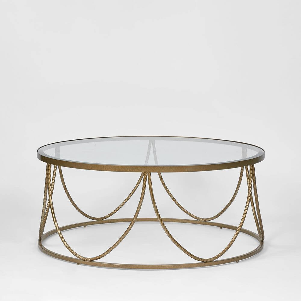 Palais Gold Rope Round Coffee Table 100cm