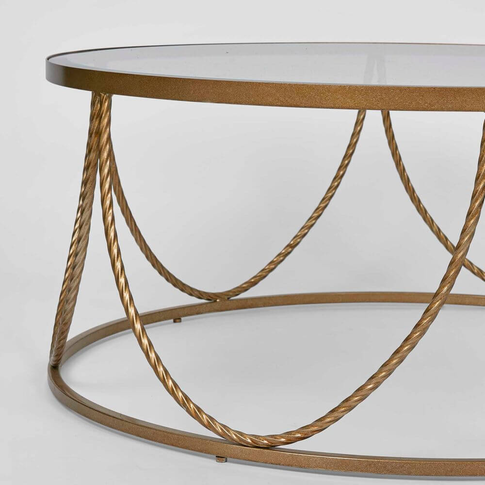Palais Gold Rope Round Coffee Table 100cm