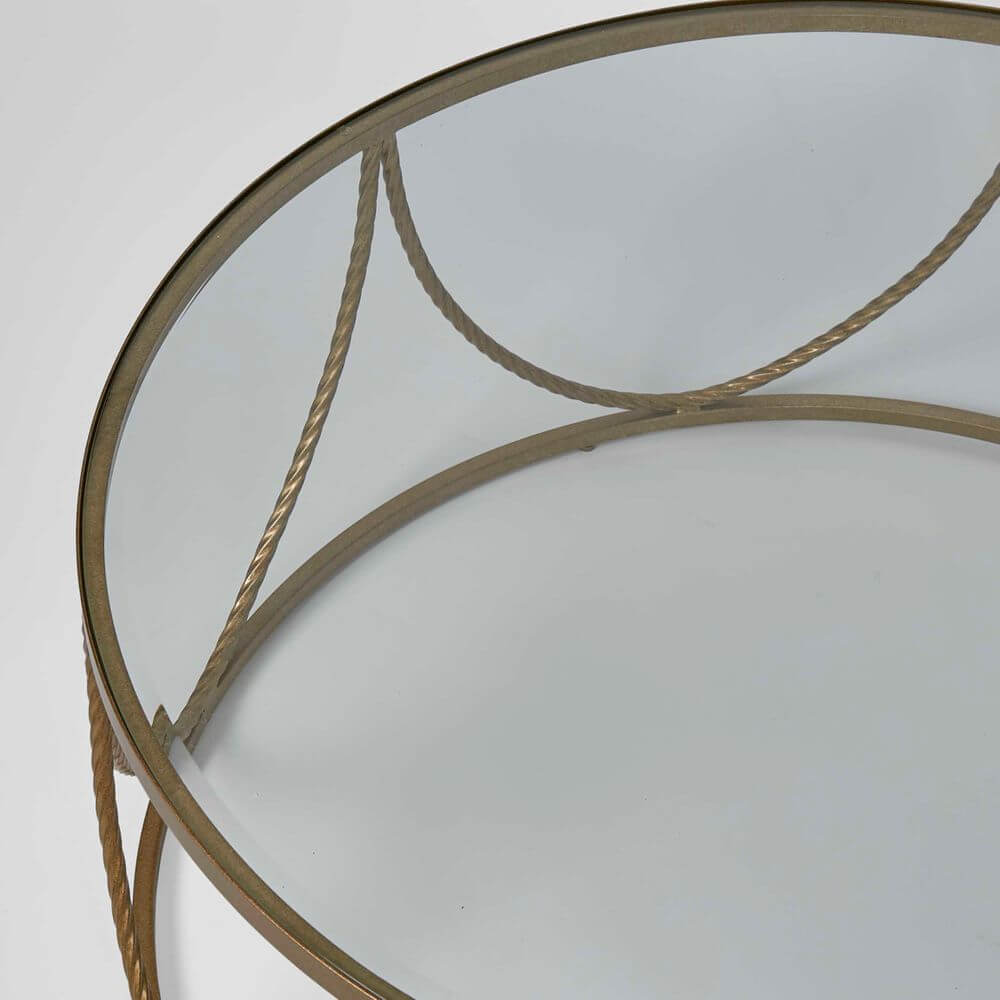 Palais Gold Rope Round Coffee Table 100cm
