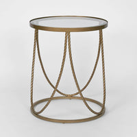 Palais Round Side Table Gold Finish Hollywood Style