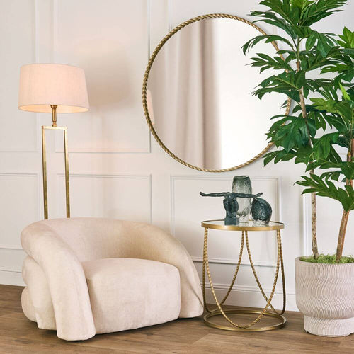 Palais Round Side Table Gold Finish Hollywood Style