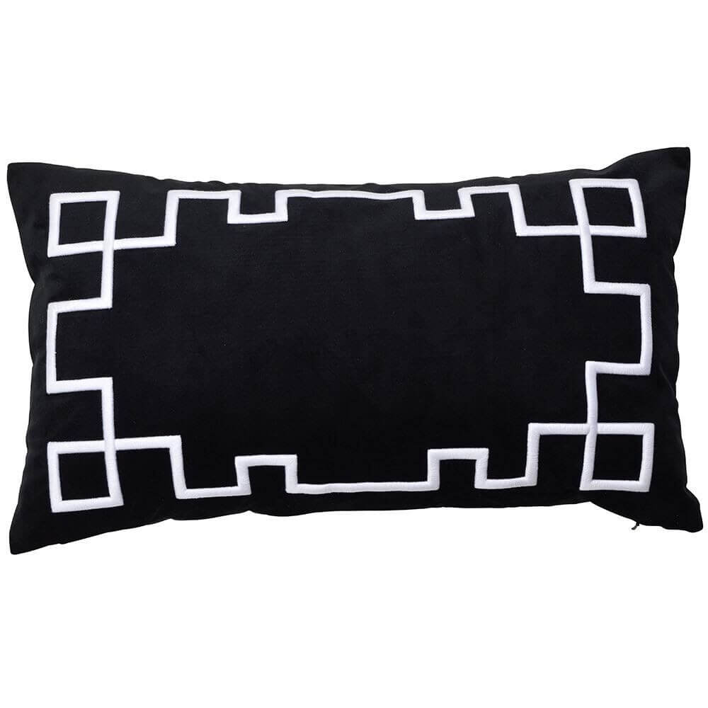Palm Springs Black Velvet Cushion 35x60cm
