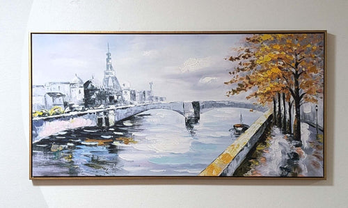 Paris Eiffel Tower Framed Oil Painting
