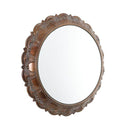 Persian Ornate Round Mirror Copper Brown 40cm