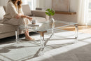 Minimalist Clear Acrylic Coffee Table - Chrome