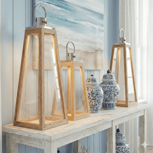 Pyramid Large Candle Lantern Indoor Set