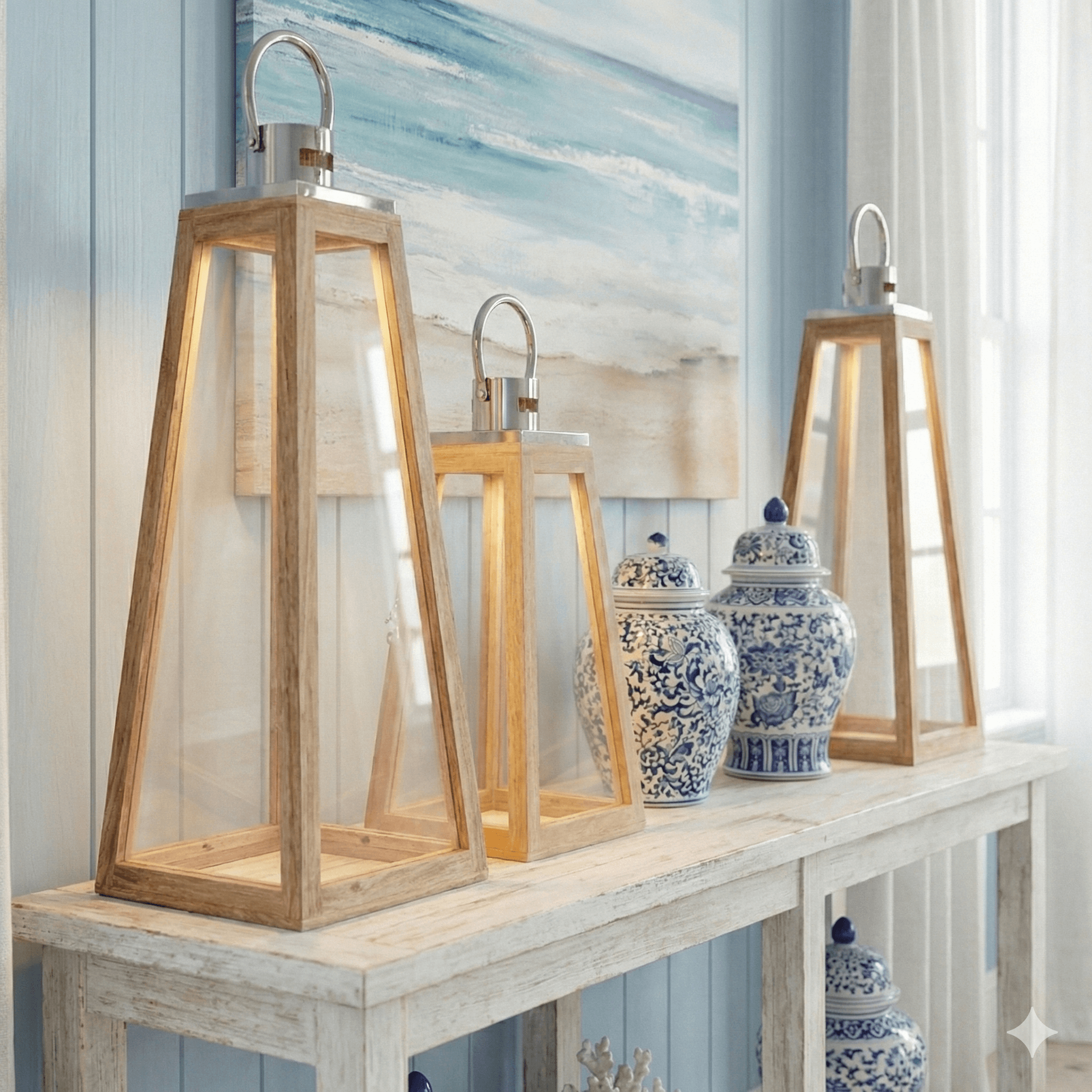 Pyramid Large Candle Lantern Indoor Set
