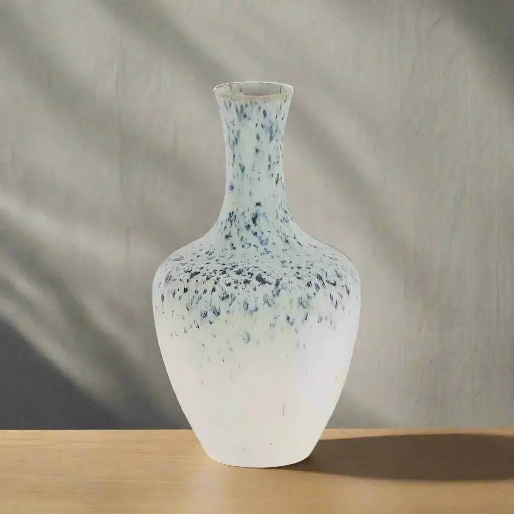 Rain Belly Large Blue White Ceramic Vase