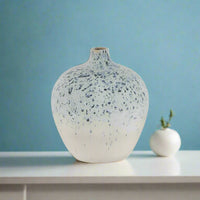 Rain Belly Small Ceramic Blue White Vase