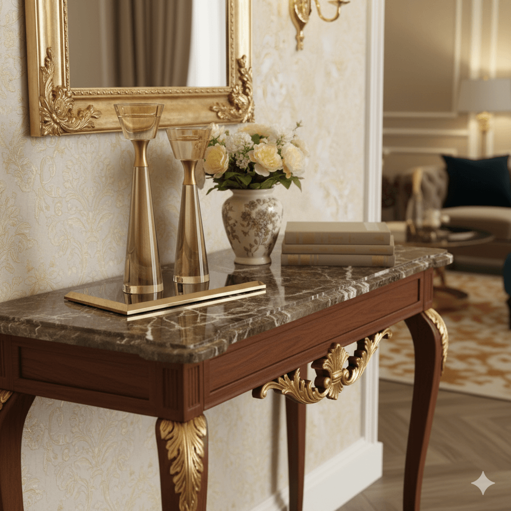 Refined Crystal & Bronze Candle Holder Set