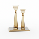 Refined Crystal & Bronze Candle Holder Set