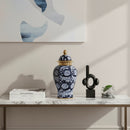 Regal Navy Gold Ceramic Temple Jar