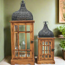 Retreat Rustic Wood & Metal Lantern Set