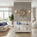 Rose Gold Nautical Gear Wall Clock 65cm