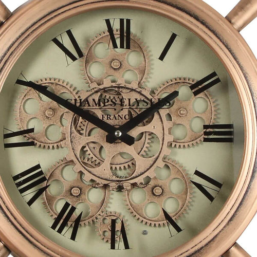 Rose Gold Nautical Gear Wall Clock 65cm