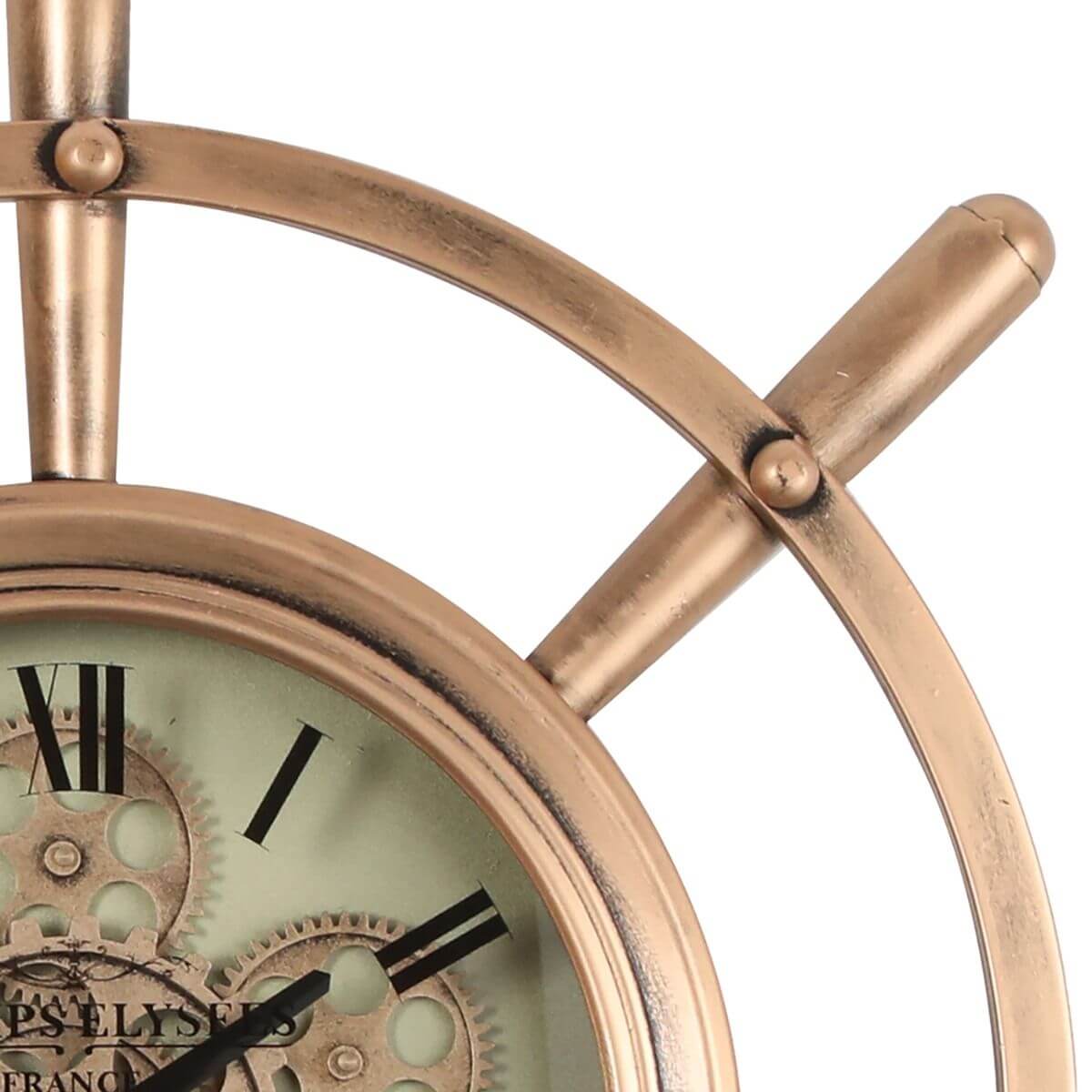 Rose Gold Nautical Gear Wall Clock 65cm