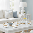 Round Glass & Composite Serving Tray Set