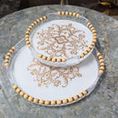 Round Glass & Composite Serving Tray Set