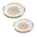 Round Glass & Composite Serving Tray Set