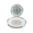 Round Glass & Composite Serving Tray Set