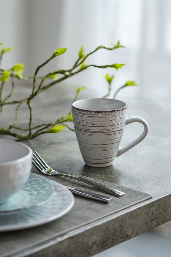 Rustic Ceramic Mug Fare Ceramic Mug Cream, 14oz