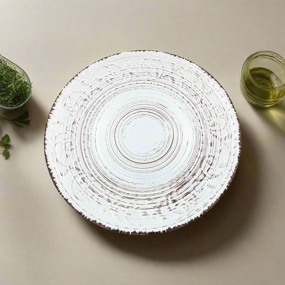 Rustic Fare Ceramic Dinner Plate - Cream