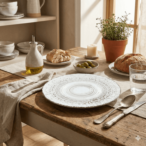 Rustic Fare Ceramic Dinner Plate - Cream