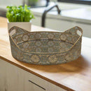 Rustic Gold Oval Mirrored Perfume Tray