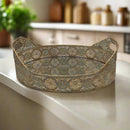 Rustic Gold Oval Mirrored Perfume Tray