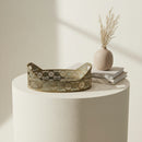 Rustic Gold Oval Mirrored Perfume Tray