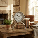 Rustic Silver Metal Table Clock Stand 40cm