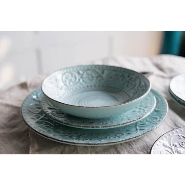 Salad Plate Aqua Vintage Rustic Charm